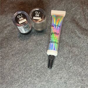 NYX Glitter Primer with Holographic and Neutral Glitter